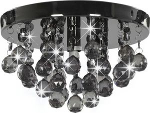 Lampa sufitowa vidaXL Lampa sufitowa z przydymionymi koralikami, czarna, okrągła, G9 3
