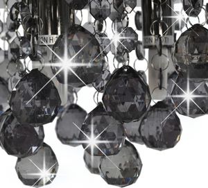Lampa sufitowa vidaXL Lampa sufitowa z przydymionymi koralikami, czarna, okrągła, G9 5