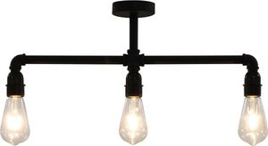 Lampa sufitowa vidaXL Lampa sufitowa, czarna, 3 żarówki E27 (281628) - 281628 2