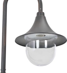 vidaXL Lampa ogrodowa na słupku, 120 cm, E27, aluminium, kolor brązu 3