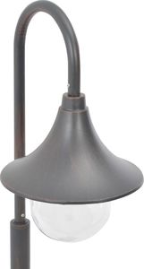 vidaXL Lampa ogrodowa na słupku, 120 cm, E27, aluminium, kolor brązu 4