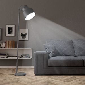 Lampa podłogowa vidaXL Lampa podłogowa, metalowa, szara, E27 1