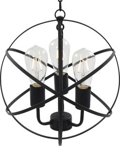 Lampa wisząca vidaXL Lampa wisząca, czarna, sferyczna, 3 żarówki E27 2