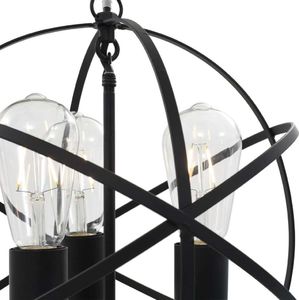 Lampa wisząca vidaXL Lampa wisząca, czarna, sferyczna, 3 żarówki E27 6