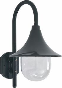 Kinkiet vidaXL Ścienna lampa ogrodowa, 42 cm, E27, aluminiowa, ciemnozielona 1