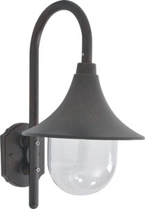 Kinkiet vidaXL Ścienna lampa ogrodowa, 42 cm, E27, aluminiowa, kolor brązu 1