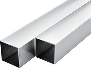 vidaXL Rury aluminiowe, 6 szt., przekrój kwadratowy, 1 m, 30x30x2 mm 1