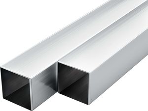 vidaXL Rury aluminiowe, 6 szt., przekrój kwadratowy, 2 m, 30x30x2 mm 1