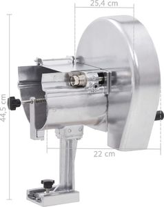 vidaXL Ręczna krajalnica do warzyw, srebrna, 22x44,5 cm, aluminium 8