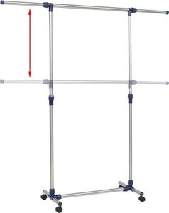 vidaXL Regulowany stojak/wieszak na ubrania, stal nierdzewna, srebrny 4