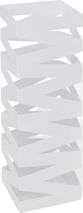 vidaXL Kwadratowy stojak na parasole i laski, biały, stalowy, 48,5 cm 1