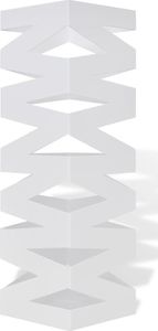 vidaXL Kwadratowy stojak na parasole i laski, biały, stalowy, 48,5 cm 2