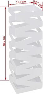 vidaXL Kwadratowy stojak na parasole i laski, biały, stalowy, 48,5 cm 5