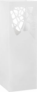vidaXL Stojak na parasole, design w kamyki, stalowy, biały 1