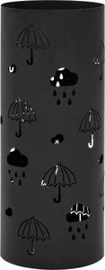 vidaXL Stojak na parasole, wzór w parasole, stalowy, czarny 1