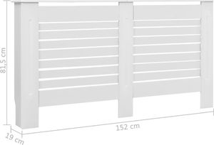 vidaXL Osłona na kaloryfer, biała, 152 x 19 x 81,5 cm, MDF 7