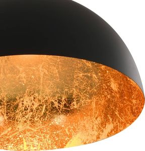 Lampa sufitowa vidaXL Lampy sufitowe, 2 szt., czarno-złote, półkoliste, E27 5
