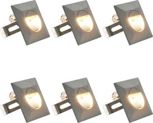 Kinkiet vidaXL Lampy ścienne zewnętrzne LED, 6 szt., 5 W, srebrne, kwadratowe 1