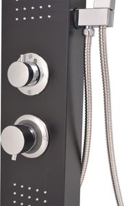 Zestaw prysznicowy vidaXL z deszczownicą z baterią czarny (142373) 8