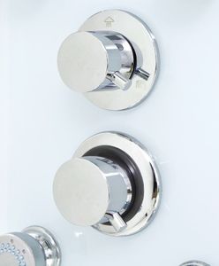 Zestaw prysznicowy vidaXL z deszczownicą z baterią biały (142992) 3