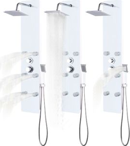 Zestaw prysznicowy vidaXL z deszczownicą z baterią biały (142992) 8