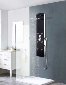 Zestaw prysznicowy vidaXL z deszczownicą z baterią czarny (142993) 2