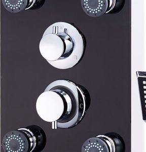 Zestaw prysznicowy vidaXL z deszczownicą z baterią czarny (142993) 5