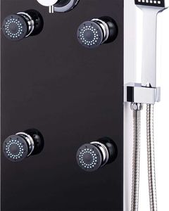 Zestaw prysznicowy vidaXL z deszczownicą z baterią czarny (142993) 6