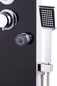 Zestaw prysznicowy vidaXL z deszczownicą z baterią czarny (142993) 7