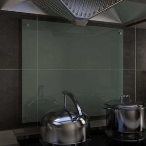 vidaXL Panel ochronny do kuchni, biały, 70x60 cm, szkło hartowane 1