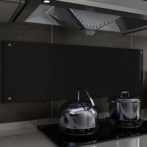 vidaXL Panel ochronny do kuchni, czarny, 120x40 cm, szkło hartowane 1