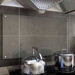 vidaXL Panel ochronny do kuchni, przezroczysty, 90x50 cm, szkło 1