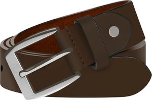 vidaXL Męski pasek biznesowy, skórzany, brązowy, 125 cm 1