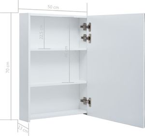 vidaXL Szafka łazienkowa z lustrem led 50x13x70cm 7