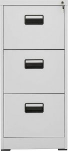 vidaXL Szafka na dokumenty z 3 szufladami, szara, 102,3 cm, stalowa 2