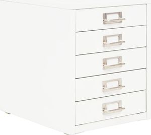 vidaXL Szafka na dokumenty z 5 szufladami, metal, 28x35x35 cm, biała 1