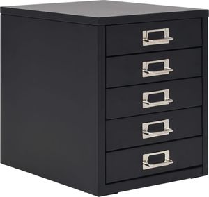 vidaXL Szafka na dokumenty z 5 szufladami, metal, 28x35x35 cm, czarna 1