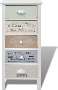 vidaXL Szafka francuska z 5 szufladami, drewniana 3