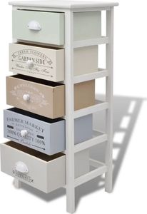 vidaXL Szafka francuska z 5 szufladami, drewniana 4