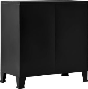vidaXL Szafka industrialna z 4 drzwiczkami, czarna, 75x40x80 cm, stal 4
