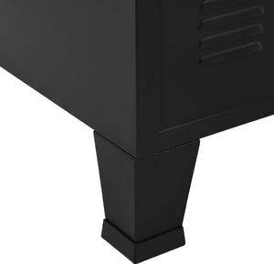 vidaXL Szafka industrialna z 4 drzwiczkami, czarna, 75x40x80 cm, stal 6