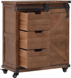 vidaXL Szafka z litego drewna jodłowego, 64 x 33,5 x 75 cm, brązowa 5