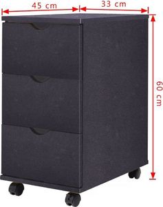 vidaXL Szafka z szufladami, 33 x 45 x 60 cm, czarna 6