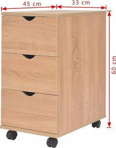 vidaXL Szafka z szufladami, 33 x 45 x 60 cm, dąb 6