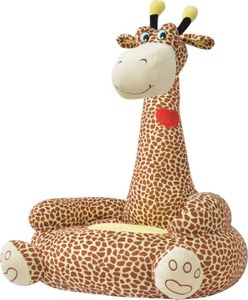 vidaXL Fotel dla dzieci żyrafa, pluszowy, brązowy 1