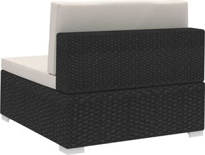 vidaXL fotele narożne z poduszkami, 2 sztuki, polirattan, czarne (47260) 5