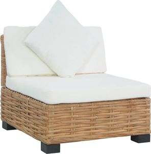 vidaXL sofa bez podłokietników, z poduszkami, naturalny rattan (286280) 1