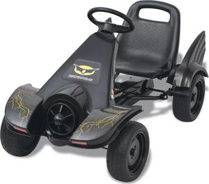vidaXL Gokart dla dzieci, z regulacją siedziska, czarny 2