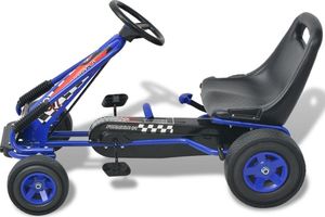 vidaXL Gokart dla dzieci, z regulacją siedziska, niebieski 2