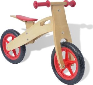 vidaXL Rowerek biegowy drewniany w kolorze czerwonym 1